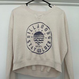 Billabong Stay Golden Vintage Cream/White Crewneck Size Small